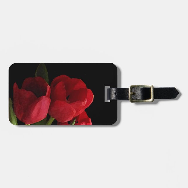 Etiqueta De Bagagem Tulipas vermelhas (Frente Horizontal)