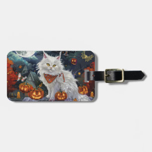 Etiqueta De Bagagem Turco Angora Cat Halloween Spooky