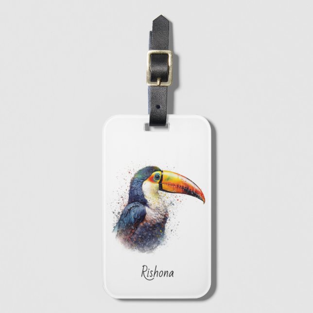 Etiqueta De Bagagem Turiano de Divisor Tropical, personalizado (Frente Vertical)