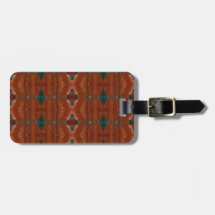 Etiqueta De Bagagem Turq e Coral Ikat