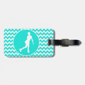 Etiqueta De Bagagem Turquesa, Chevon Aqua Color; Patinação Física