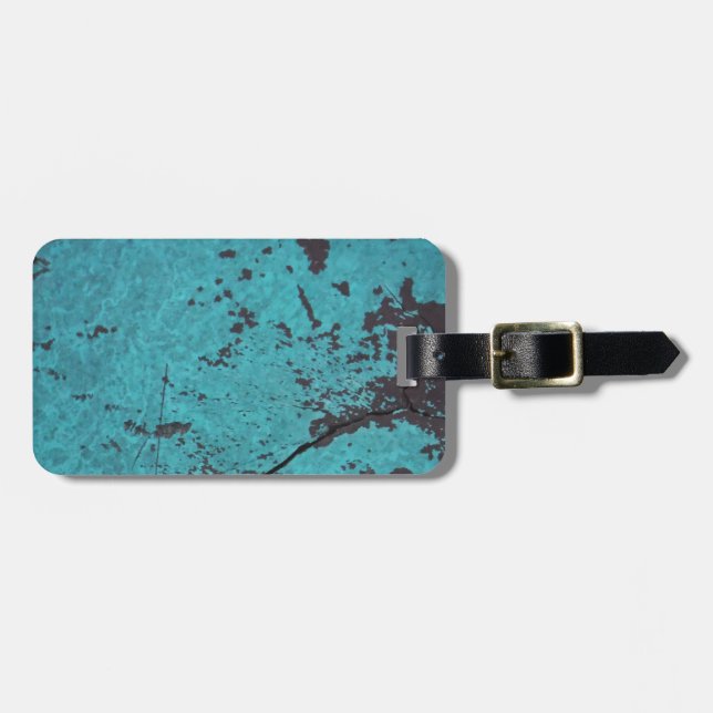 Etiqueta De Bagagem Turquoise Blue Rusted (Frente Horizontal)