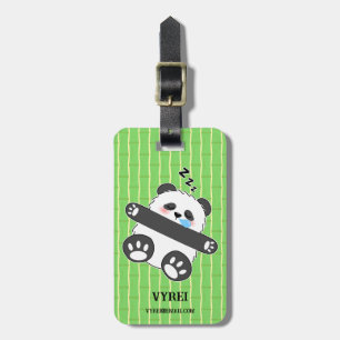 Etiqueta De Bagagem Um adorável bebê panda dormindo pacificamente