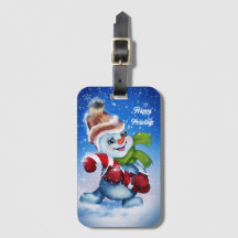 Um boneco de neve festivo    