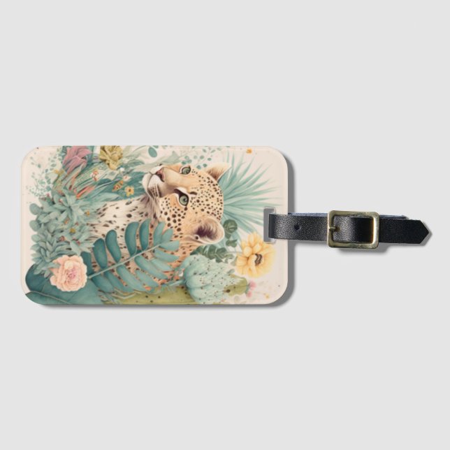 Etiqueta De Bagagem Um leopardo atrás do mato (Frente Horizontal)