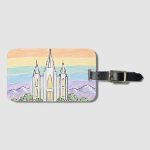 Etiqueta De Bagagem Um Lugar Celestial de Paz Bela Templo MFS