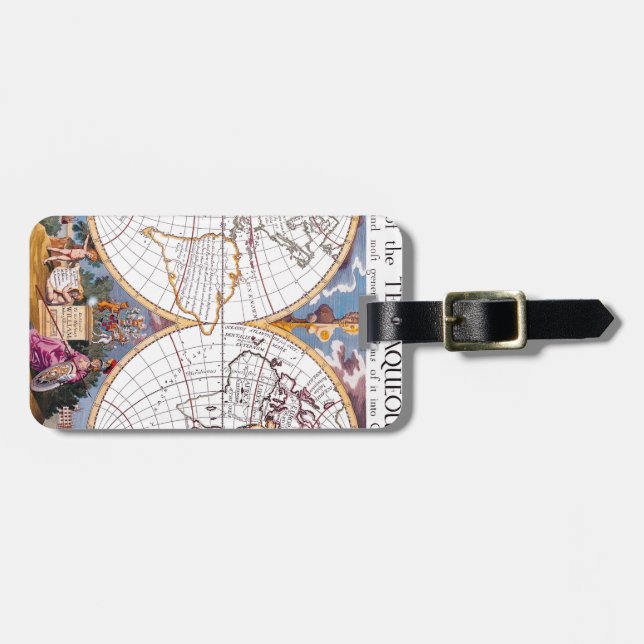 Etiqueta De Bagagem Um Novo Mapa Da Terraqueza Bagagem Globe (Frente Horizontal)