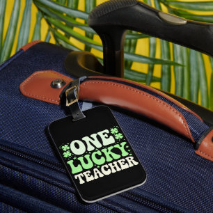 Etiqueta De Bagagem Um Professor Sortudo Groovy Professor Retro St Pat