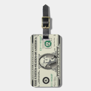 Etiqueta De Bagagem Um Tag da bagagem da nota de dólar dos E.U. $