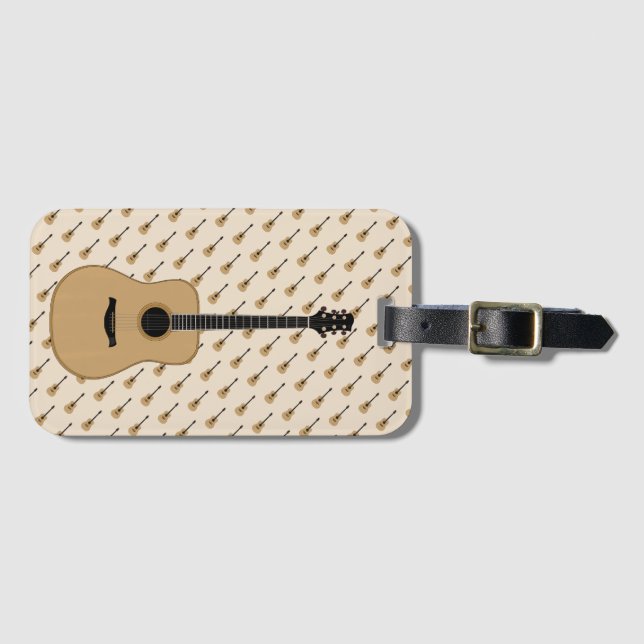 Etiqueta De Bagagem Um violão adorável (Frente Horizontal)