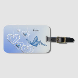 Etiqueta De Bagagem Uma borboleta e corações