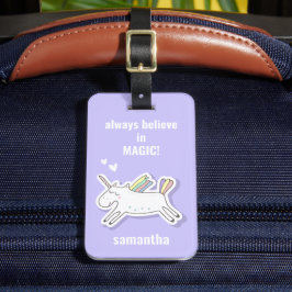 Etiqueta De Bagagem Unicórnio Bonito com Crianças de Nome