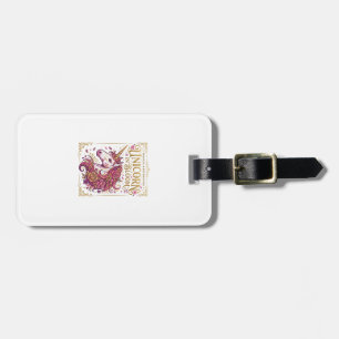 Etiqueta De Bagagem Unicórnio em Flor Desenho Elegante Zazzle_1