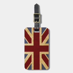 Etiqueta De Bagagem Union Jack chique rústico