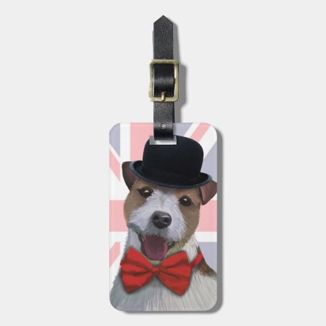 Etiqueta De Bagagem Union Jack Russell (Frente Vertical)