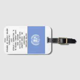 ETIQUETA DE BAGAGEM UNITED NATIONS
