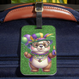ETIQUETA DE BAGAGEM URSINHO DE PELÚCIA VESTIDO PARA O MARDI GRAS