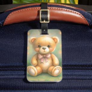 Etiqueta De Bagagem Urso de Cintura de Aquarela
