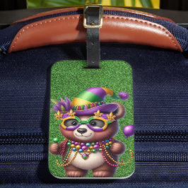 ETIQUETA DE BAGAGEM URSO DE CORTE CUTADO VESTIDO PARA GRAS MARDI
