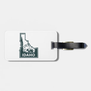 Etiqueta De Bagagem Urso de Mapa Idaho