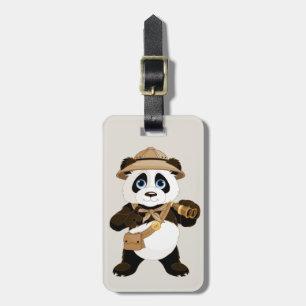 Etiqueta De Bagagem Urso de panda bonito dos desenhos animados