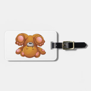 Etiqueta De Bagagem Urso de Pelúcia de Cabeça para Baixo