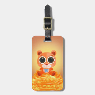 Etiqueta De Bagagem Urso de Teddy - Laranja-Candi