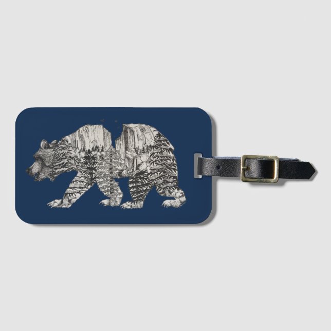 Etiqueta De Bagagem Urso de Yosemite (Frente Horizontal)