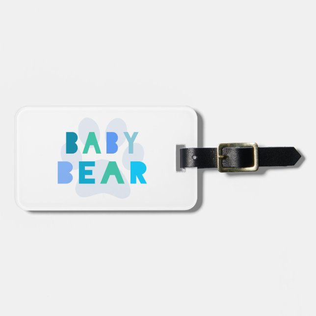 Etiqueta De Bagagem Urso do bebê - azul (Frente Horizontal)