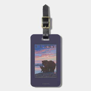 Etiqueta De Bagagem Urso e Cub - caril, Alaska