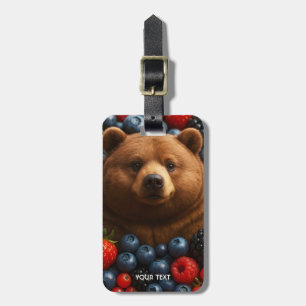 Etiqueta De Bagagem Urso Fofo de Fantasia Com Frutas
