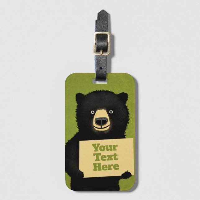 Etiqueta De Bagagem Urso Grizzly (Frente Vertical)