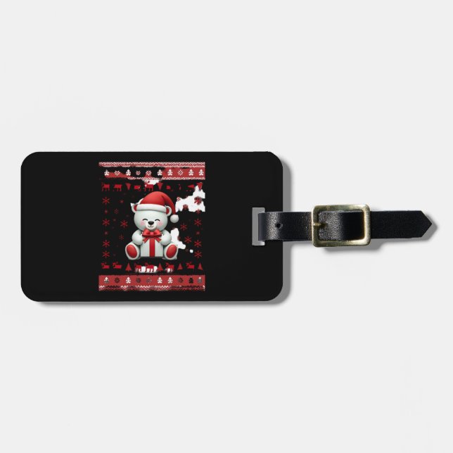 Etiqueta De Bagagem Urso Natal Natal (5) (Frente Horizontal)
