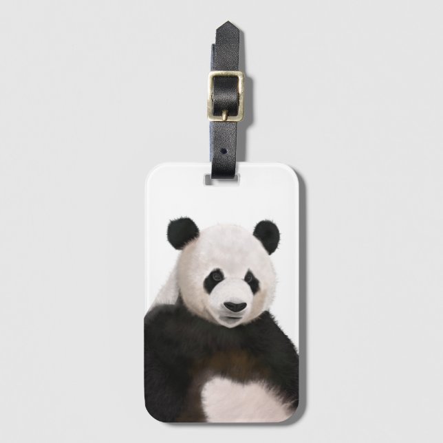 Etiqueta De Bagagem Urso Panda Bonito Fluffy (Frente Vertical)