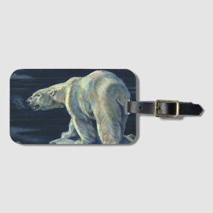 Etiqueta De Bagagem Urso Polar Vintage, Animais da Vida Marinha do Árt