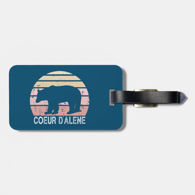 Etiqueta De Bagagem Urso Retro Coeur d'Alene Idaho (Traseira Horizontal)
