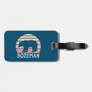 Etiqueta De Bagagem Urso Retro de Bozeman Montana