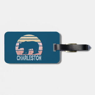 Etiqueta De Bagagem Urso Retro de Charleston West Virginia