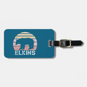 Etiqueta De Bagagem Urso Retro de Elkins West Virginia