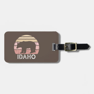 Etiqueta De Bagagem Urso Retroativo Idaho