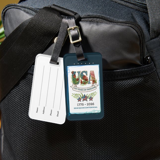 Etiqueta De Bagagem US 250 Years of Freedom Elegant Botanical (US 250 Years of Freedom Elegant Botanical Luggage Tag)