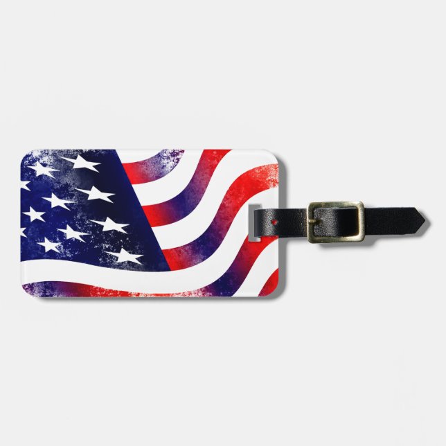 ETIQUETA DE BAGAGEM USA FLAG (Frente Horizontal)