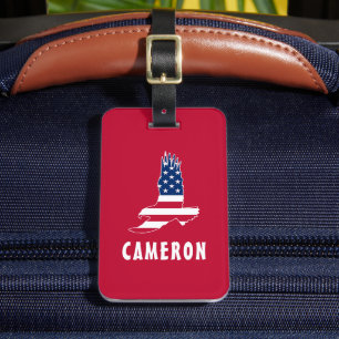 Etiqueta De Bagagem USA Flag American Eagle America 4th Of Julho Name
