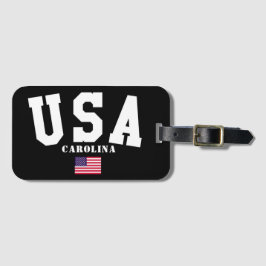 Etiqueta De Bagagem USA varsity letters American Flag Gym Sports