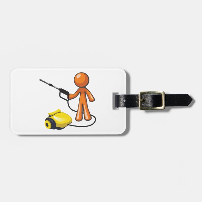 Etiqueta De Bagagem Usando um lava a jato (Frente Horizontal)