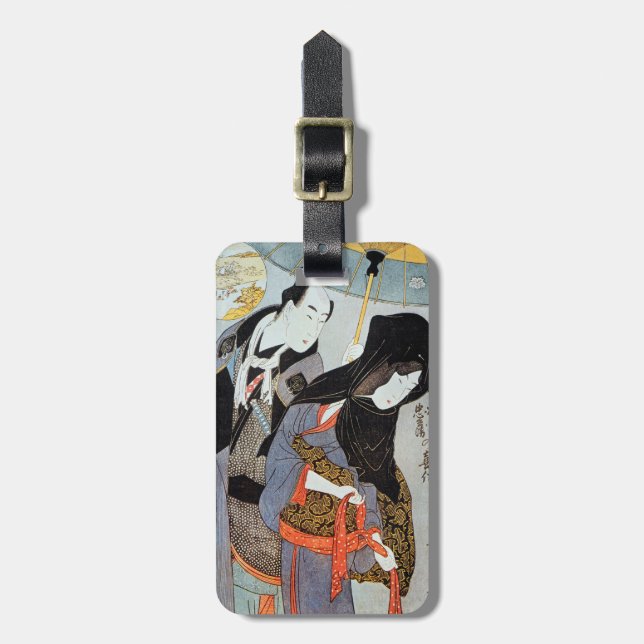 Etiqueta De Bagagem Utamaro: Amantes, 1797 (Frente Vertical)