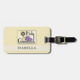 Etiqueta De Bagagem Uvas e Cálice da Primeira Comunhão, Personalizável