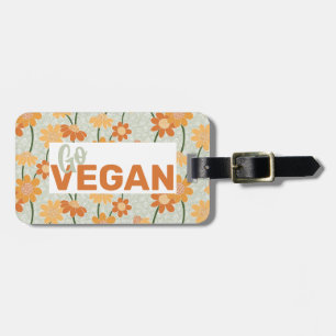 Etiqueta De Bagagem Vai Vegan! Flores retrorreflectoras bonito mudas n