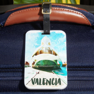 Etiqueta De Bagagem Valencia Espanha Palau de les Arts Reina Sofía