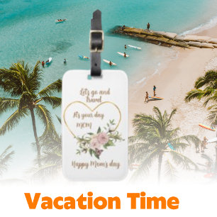 Etiqueta De Bagagem Vamos, viagem, Acessórios de decoração floral cor-